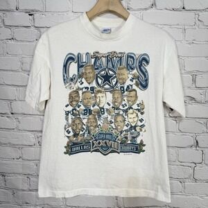 Vintage 1993 Dallas Cowboys Super Bowl Champs Caricature T-Shirt L Salem Tag USA